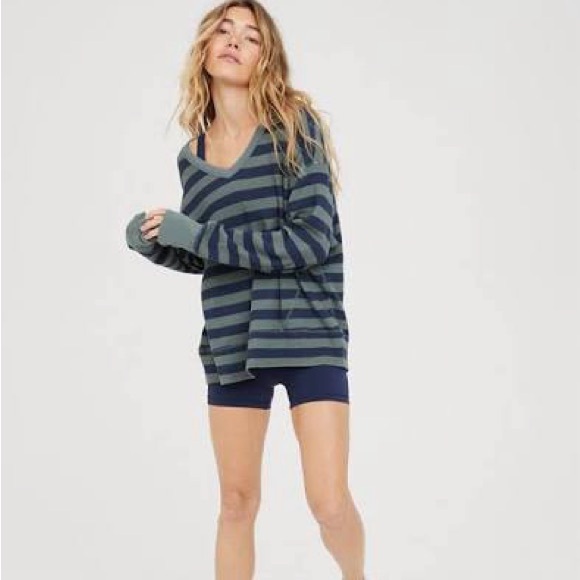 aerie Tops - Aerie Comfy Striped Long Sleeve